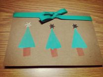 Weihnachtskarte Kartoffeldruck