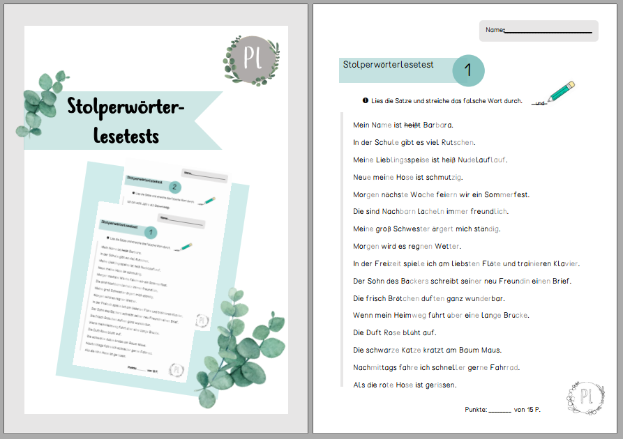 Stolperwörter-Lesetest_Unterrichtsmaterial