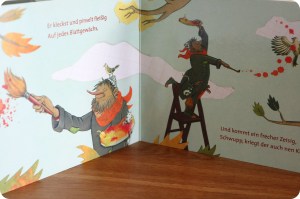 Der Herbst steht auf der Leiter