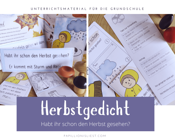 Herbstgedicht für Klasse 1 und 2 | Habt ihr schon den Herbst gesehen