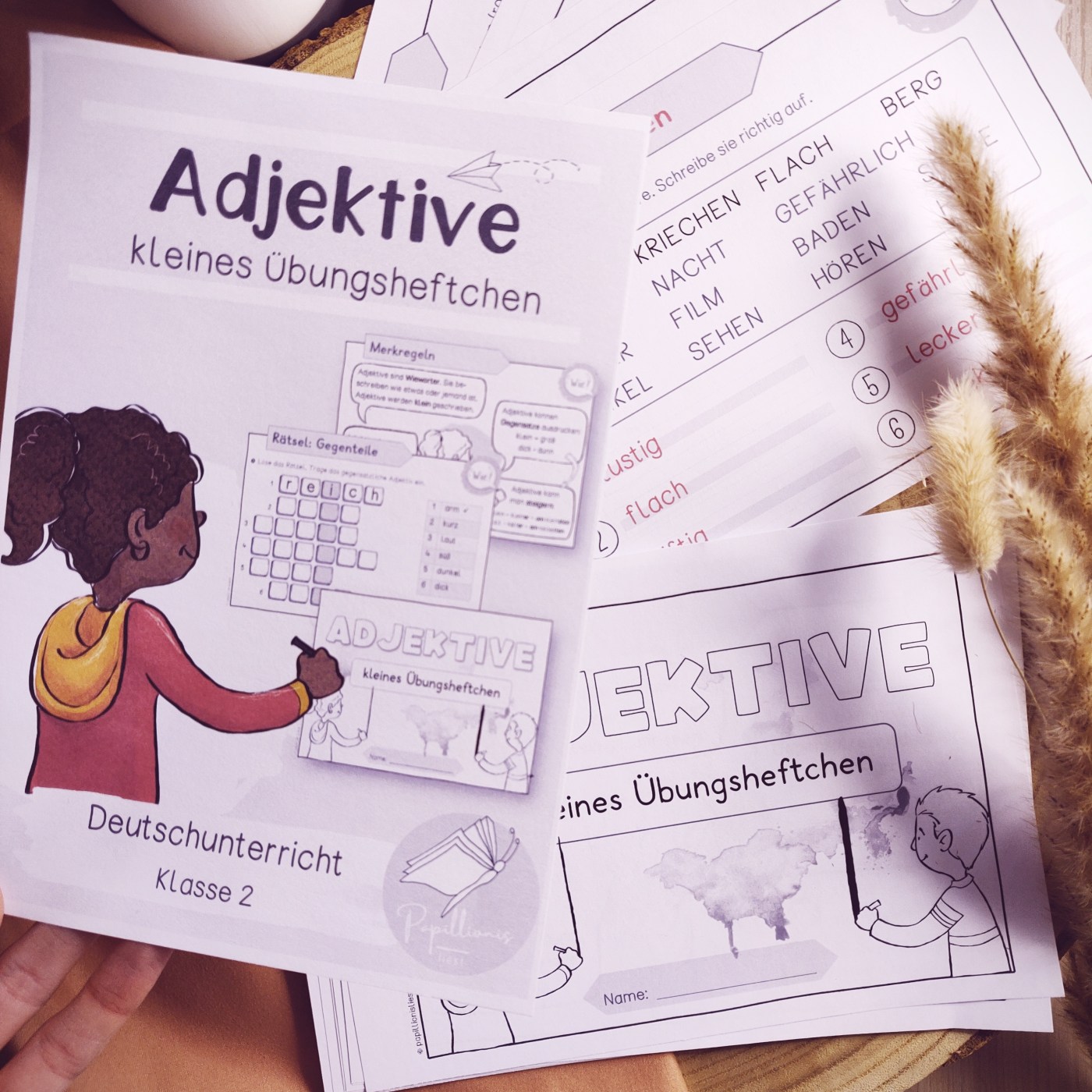 Adjektive – Übungsheft für Klasse 2 – Papillionis liest