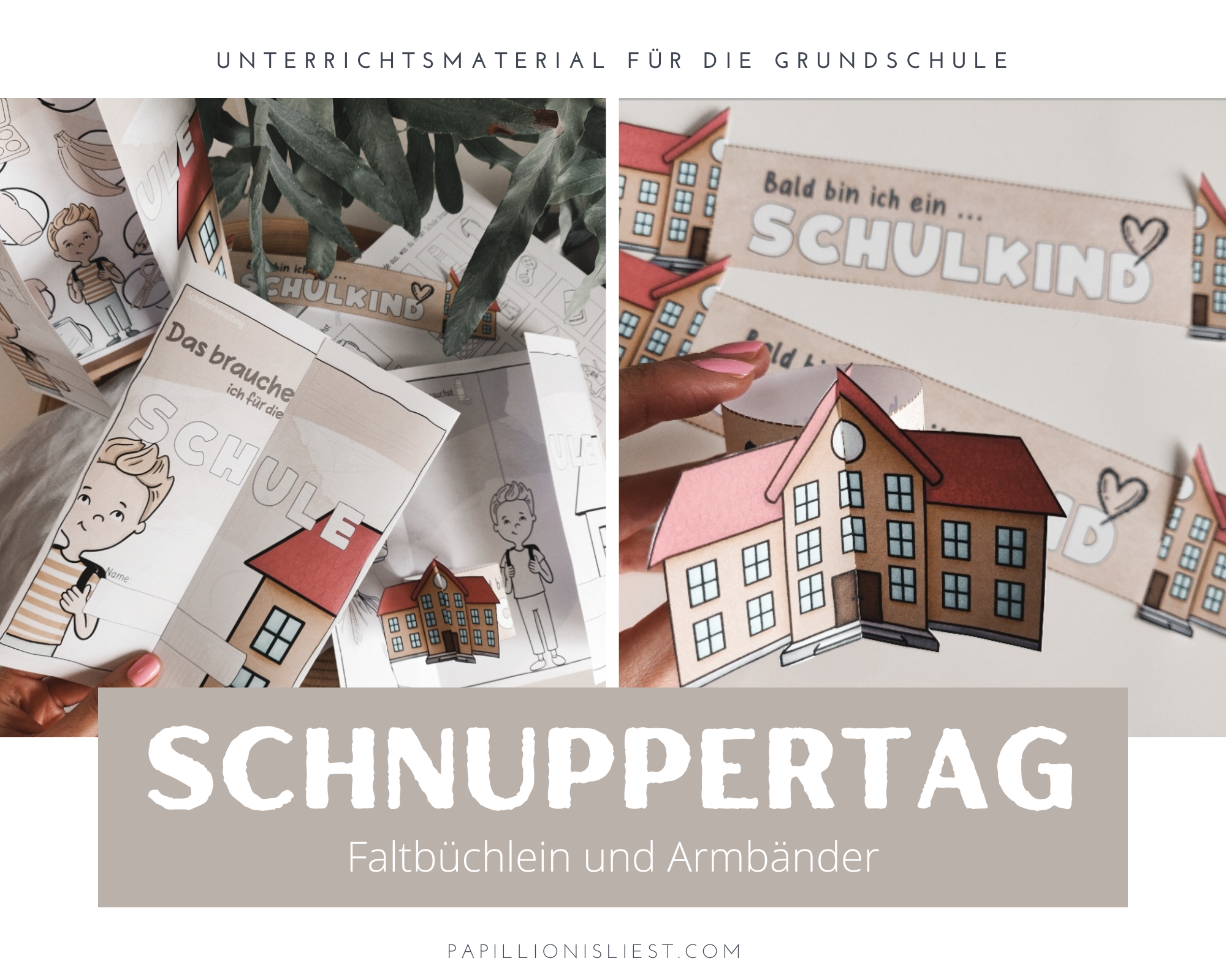 Bald bin ich ein Schulkind!“ – Armband und Faltbuch für